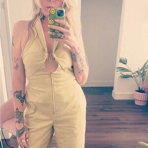Cult Gaia tan jumpsuit